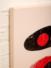Load image into Gallery viewer, Orbit Totem Minimal Abstract Print in Red Black and Cream