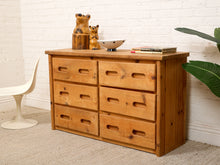Load image into Gallery viewer, Pine Rustic Primitive 6 Drawer Dresser