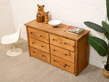 Load image into Gallery viewer, Pine Rustic Primitive 6 Drawer Dresser