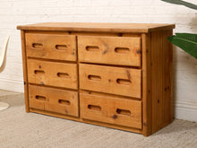 Load image into Gallery viewer, Pine Rustic Primitive 6 Drawer Dresser