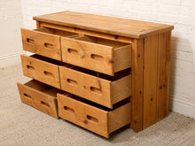 Load image into Gallery viewer, Pine Rustic Primitive 6 Drawer Dresser