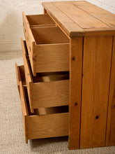 Load image into Gallery viewer, Pine Rustic Primitive 6 Drawer Dresser
