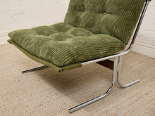 Load image into Gallery viewer, Green Corduroy Chrome Chair