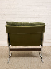 Load image into Gallery viewer, Green Corduroy Chrome Chair