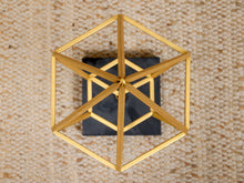 Load image into Gallery viewer, Prism Form Geometric Brass Sculpture on Black Base