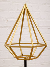 Load image into Gallery viewer, Prism Form Geometric Brass Sculpture on Black Base