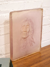 Load image into Gallery viewer, A vintage Textured Sculpture featuring an Indigenous Portrait Encased Resin
