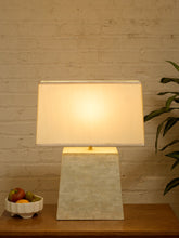 Load image into Gallery viewer, Pearl Tessellated Shell Table Lamp with Rectangular Shade