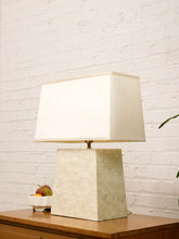 Load image into Gallery viewer, Pearl Tessellated Shell Table Lamp with Rectangular Shade