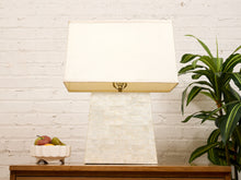 Load image into Gallery viewer, Pearl Tessellated Shell Table Lamp with Rectangular Shade