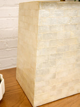 Load image into Gallery viewer, Pearl Tessellated Shell Table Lamp with Rectangular Shade