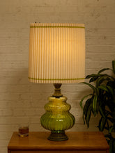 Load image into Gallery viewer, Original Vintage Green Handblown Glass Lamp