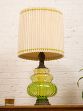 Load image into Gallery viewer, Original Vintage Green Handblown Glass Lamp