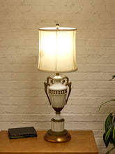 Load image into Gallery viewer, Empire White and Bronze Classical Table Lamp