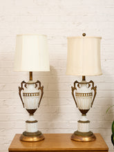 Load image into Gallery viewer, Empire White and Bronze Classical Table Lamp