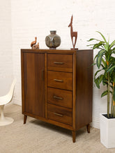 Load image into Gallery viewer, Walnut Highboy Dresser with Door