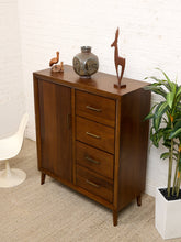 Load image into Gallery viewer, Walnut Highboy Dresser with Door