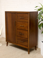 Load image into Gallery viewer, Walnut Highboy Dresser with Door