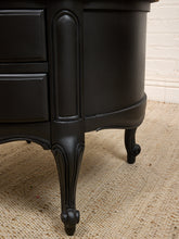 Load image into Gallery viewer, Black Vintage Burlwood Top Occasional Side Table