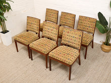 Load image into Gallery viewer, Set of 6 Vintage Chairs with Jacquard Fabric