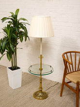 Load image into Gallery viewer, Brass Floor Lamp with Table