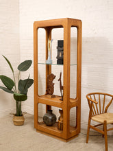 Load image into Gallery viewer, Oak Vintage Bookshelf with Glass