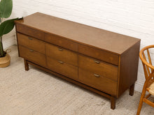 Load image into Gallery viewer, Vintage Mid-Century Modern Walnut Nine-Drawer Dresser with Inlay