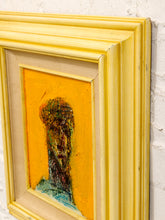 Load image into Gallery viewer, Portrait on Ochre Framed Expressionist Figure Painting with Textured Yellow Ground by Spencer Collins