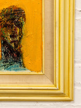 Load image into Gallery viewer, Portrait on Ochre Framed Expressionist Figure Painting with Textured Yellow Ground by Spencer Collins