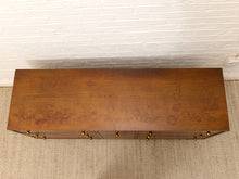 Load image into Gallery viewer, Vintage Mid-Century Modern Walnut Nine-Drawer Credenza with Brass Hardware