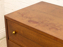 Load image into Gallery viewer, Vintage Mid-Century Modern Walnut Nine-Drawer Credenza with Brass Hardware