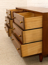 Load image into Gallery viewer, Vintage Mid-Century Modern Walnut Nine-Drawer Credenza with Brass Hardware
