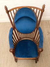 Load image into Gallery viewer, 1870s Antique George Hunzinger Barley Twist Mahogany Needlepoint Rocking Chair