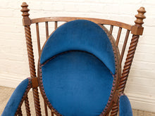 Load image into Gallery viewer, 1870s Antique George Hunzinger Barley Twist Mahogany Needlepoint Rocking Chair