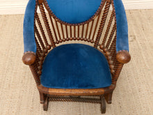 Load image into Gallery viewer, 1870s Antique George Hunzinger Barley Twist Mahogany Needlepoint Rocking Chair