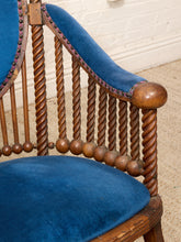 Load image into Gallery viewer, 1870s Antique George Hunzinger Barley Twist Mahogany Needlepoint Rocking Chair