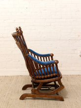 Load image into Gallery viewer, 1870s Antique George Hunzinger Barley Twist Mahogany Needlepoint Rocking Chair