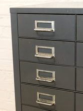 Load image into Gallery viewer, Vintage Industrial Steel Flat File Cabinet with 27 Label-Pull Drawers
