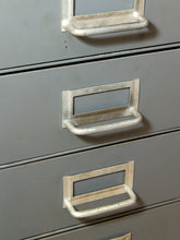 Load image into Gallery viewer, Vintage Industrial Steel Flat File Cabinet with 27 Label-Pull Drawers
