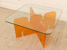Load image into Gallery viewer, Orange Lucite and Glass Sculptural Coffee Table