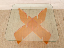 Load image into Gallery viewer, Orange Lucite and Glass Sculptural Coffee Table