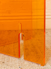 Load image into Gallery viewer, Orange Lucite and Glass Sculptural Coffee Table