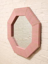 Load image into Gallery viewer, Vintage Postmodern Octagonal Mirror with Pink Textile Frame