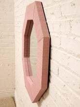 Load image into Gallery viewer, Vintage Postmodern Octagonal Mirror with Pink Textile Frame