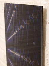Load image into Gallery viewer, Electric Grid Abstract Optical Artwork in Blue Black and Gold