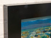 Load image into Gallery viewer, Desert Wash by Spencer Collins Framed Landscape Painting in Blue Green and Ochre