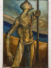 Load image into Gallery viewer, Pilgrim Figure Expressionist Figurative Painting with Staff
