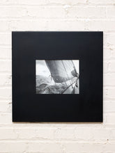 Load image into Gallery viewer, Sailing Into the Wind Black and White Nautical Photograph with Dramatic Sails