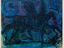 Load image into Gallery viewer, Midnight Current Framed Abstract Painting in Deep Blue Teal and Violet