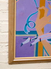 Load image into Gallery viewer, Mod Muse Framed Pop Art Portrait in Lavender Blue and Teal